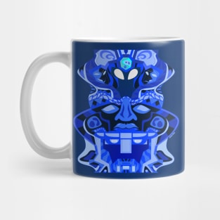 olmec alien totem in gemini pattern ecopop Mug